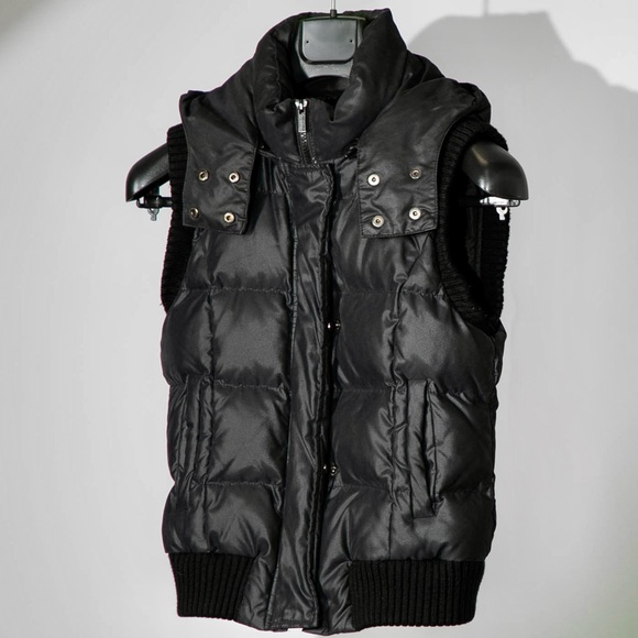 BCBG Max Azria Black Duck Down Feather Vest - Size S - Picture 1 of 5